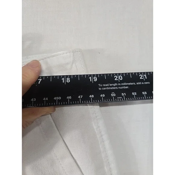 Talbots White Linen Blend Shorts Womens 16 Rolled Cuff Stretch Beach Causal - Picture 6 of 8